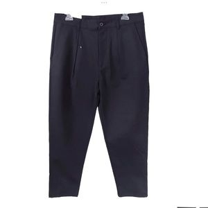 Zara Carrot Fit Black Chino Cropped Tapered Leg Pants 31 X 26